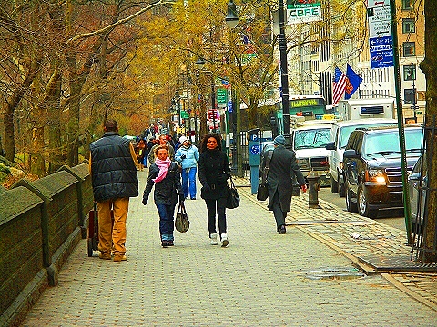 Pictures Of People Walking. NY-People walking down Central